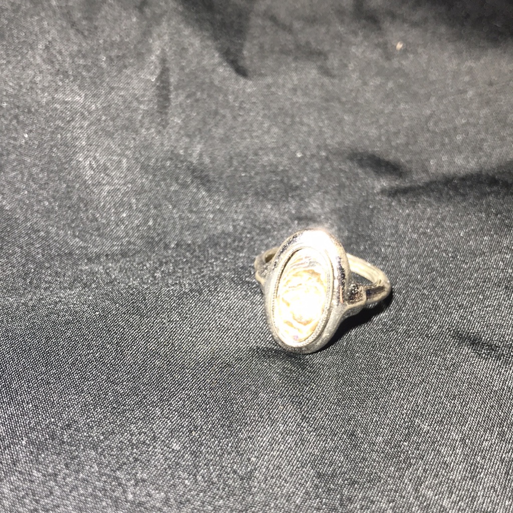 Abalone Adjustable Silver Ring